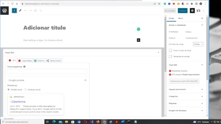 Primeiros Passos no WordPress