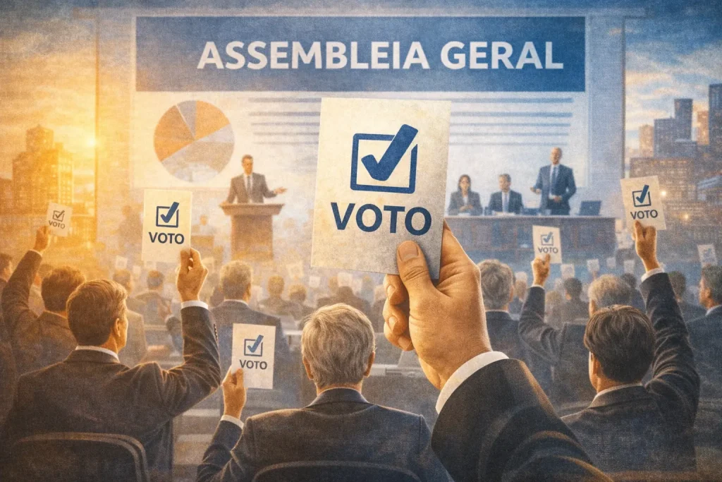 o acionista tem direito de voto em assembleias gerais
